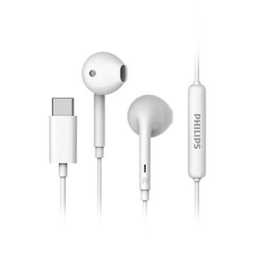 【PHILIPS飛利浦】 強力低音耳塞式Type C耳機附麥克風 TAE1018 兩色