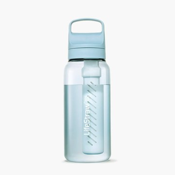 LifeStraw Go 提蓋二段式過濾生命淨水瓶 1L淡藍色
