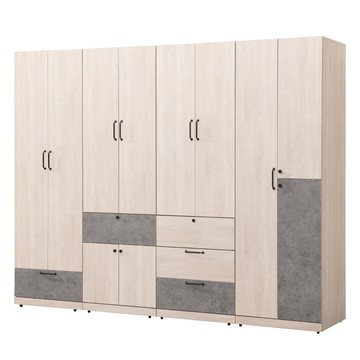 Homelike 喜家居8尺組合衣櫃(2色可選)(2233)清水模拼色