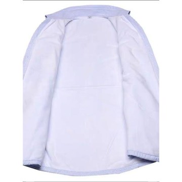 冬季女士V領藍色條紋加絨加厚保暖襯衫OL工裝襯衣銀行工作服寸衣