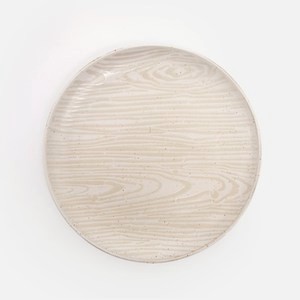 查莉陶瓷平盤21.9cm 木紋米