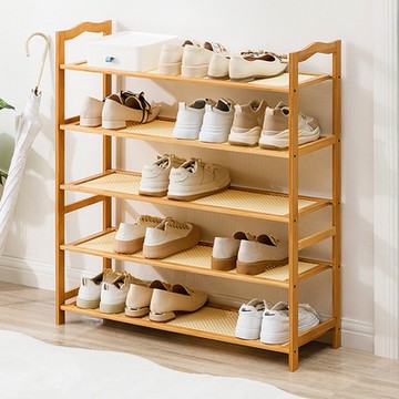 【HappyLife】 透氣五層塑藤鞋架 80×26×84cm Y10703