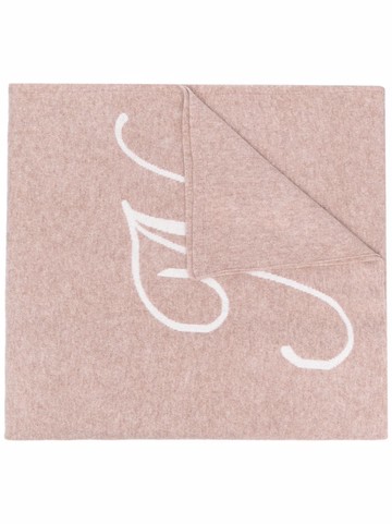 Dee Ocleppo - letter n cashmere scarf - women - Cashmere - One Size - Neutrals