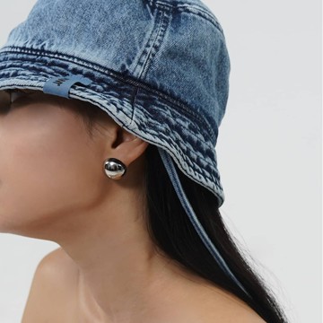 【ᴛᴏs】Half of You 耳環 兩色 紐約風金屬飾品 - 白金色