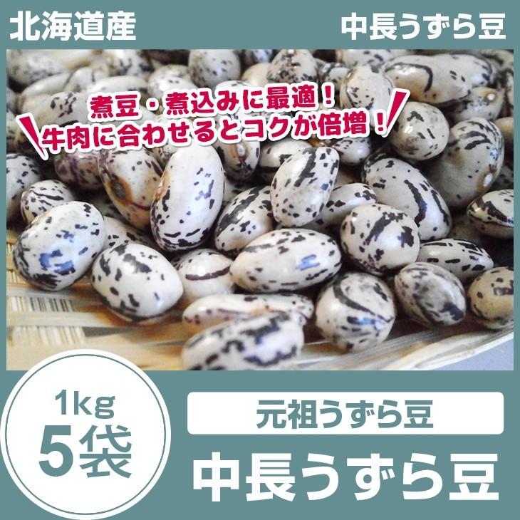 中長うずら豆 1kg×5袋 29年産 北海道産 国産 豆