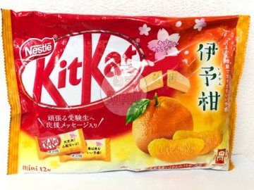 ＊日式雜貨館＊ 日本雀巢「KITKAT」新產品 伊予柑口味威化巧克力餅乾 Mini 12入 限時搶購中