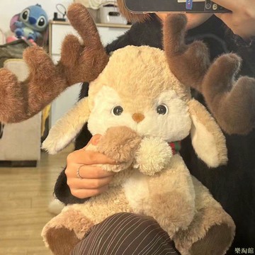 叁物集小鹿毛絨玩偶公仔睡安撫系列麋鹿玩偶抱枕情人節生日禮物女