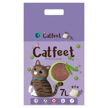 Catfeet 天然環保破碎型豆腐砂  薰衣草  7L  1袋