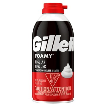 GILLETTE 吉列刮鬍泡 經典香草香味 美國製 4606 紅黑色  1個