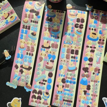 【coloryeah】布丁草莓蛋糕 可愛手賬文具/切膜拉絲銀膠帶貼紙