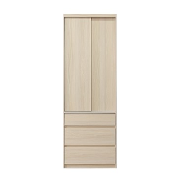 直人木業-雲白淺榆木三抽滑門衣櫃75公分