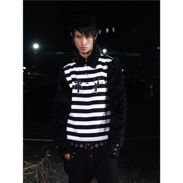 DETW暗黑風朋克polo衫長袖排扣