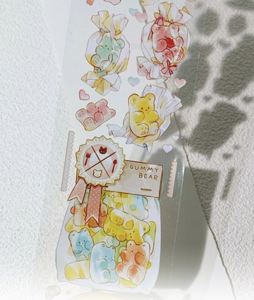 小熊軟糖 グミベア カラフル ゆめかわ PET 和紙膠帶 貝殼光