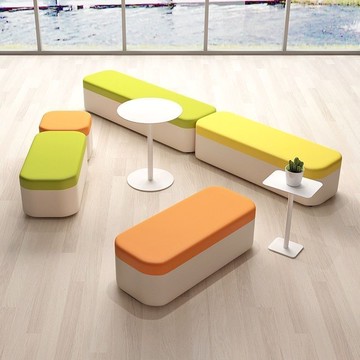 圖書館閱覽室會客接待酒店商場異形簡約辦公室休閑長條沙發凳組合297SFY 快速寄出