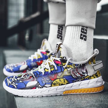 男鞋秋季動漫梵斯椰子飛織韓版潮流百搭運動休閑帆布板鞋子男潮鞋