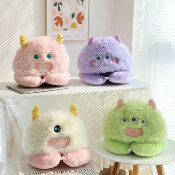 連帽U型枕🎀 卡通高顏值帶帽頸枕多功能辦公室午休神器連帽u型枕車載頭枕