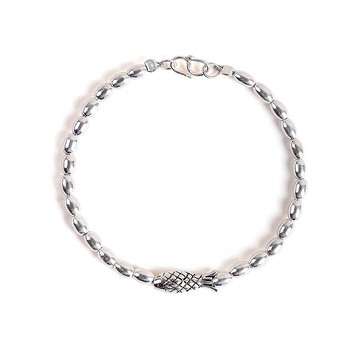 925純銀手鍊小魚手繩-前緣復古銀魚串珠女飾品2款73yl10【米蘭精品