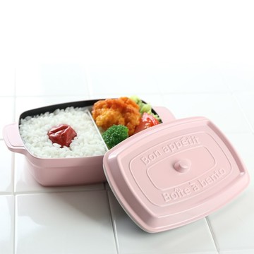 日本TAKENAKA COCOPOT系列可微波長方形分隔保鮮盒600ml-粉色