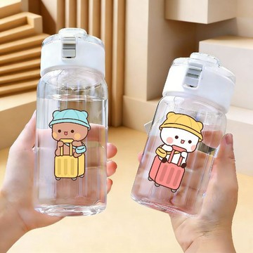 台灣出貨 一二布布水壺 一二布布塑料杯 一二布布塑料水杯 一鍵彈蓋水杯 便攜大容量水壺 ins風學生塑料杯 兒童隨手杯