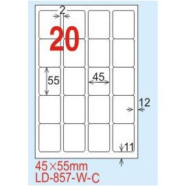 【龍德】LD-857(圓角) 雷射、影印專用標籤-紅銅板 45x55mm 20大張/包【APP滿額下單10%點數(單一帳號最高5000點)】1/31止