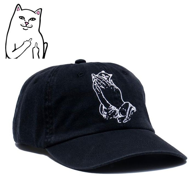 RIPNDIP Praying Hands Dad Hat BLACK リップンディップ キャップ 帽子 ネコ 猫 カジュアル ストリート スケボー  | LINEブランドカタログ