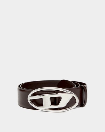 DIESEL D Logo皮革腰帶 - 85