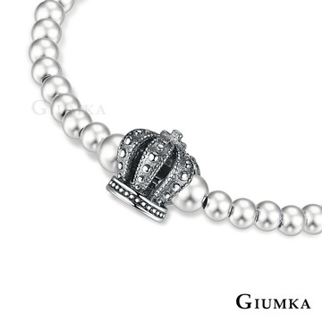 【Giumka】銀珠手鍊．4MM．純銀串珠．皇冠．客製刻字