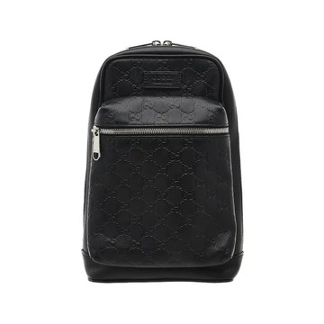 GUCCI 523234 GG SUPREME GUCCISSIMA 皮革壓花斜背包腰包胸包