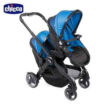 chicco官方直營-Fully智能變幻雙向雙人手推車(盛夏藍)