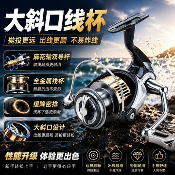 萬利特 超輕 碳纖維 斜口線杯 遠投 密集排線 路亞紡車輪 微物魚線輪