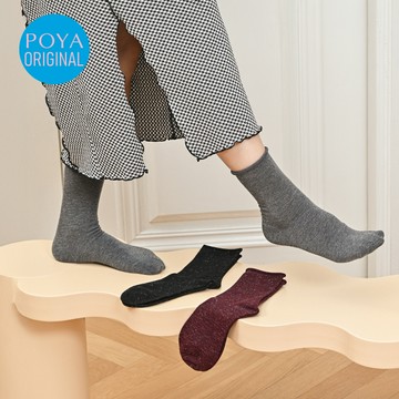 POYA SHINE2U 銀蔥捲邊1/2襪-多色任選