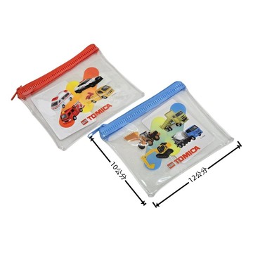 日本文具 Tomica 多美小汽車 PVC扁平拉鏈收納袋 零錢包