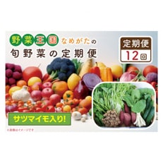 野菜王国なめがたの旬野菜の定期便(さつまいも入り) CU-134 全12回