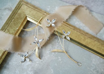 簡單美好 -  一組兩件 手工樹脂飾品 新娘髮飾 婚禮