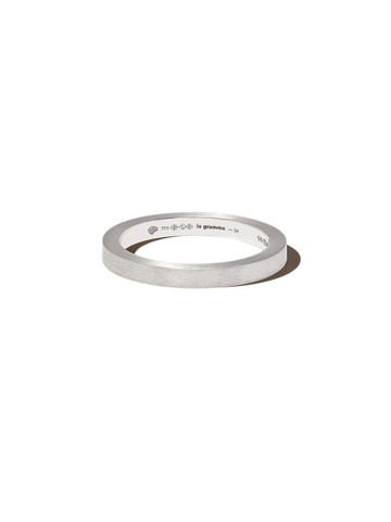 Le Gramme - 18kt white gold 5g ribbon brushed band ring - men - 18kt White Gold - 54 - Silver