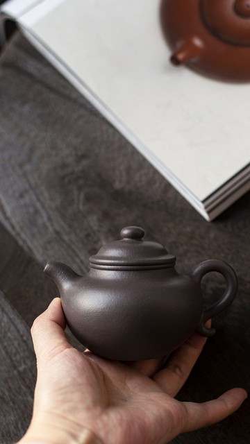 送禮紫砂壺茶壺莲子 慕古款 240cc 原矿极品天青料 正宗润泽 器型