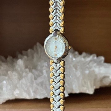 CYMA 瑞士 石英錶 圓形 羅馬時標 金銀雙色 古董錶 vintage