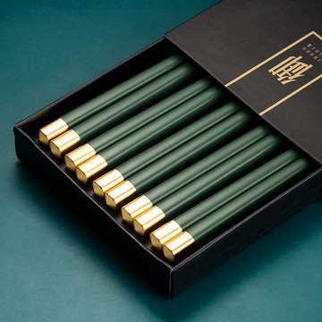 合金筷子家用防滑防霉耐高溫不發霉北歐輕奢風商用酒店專用公筷子