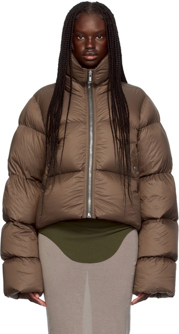 Rick Owens 棕色 Porterville Turtle 羽绒夹克