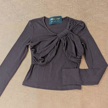 【PANGCHI 龐吉】大綁帶設計羊毛薄長袖上衣(2423255/15/65)