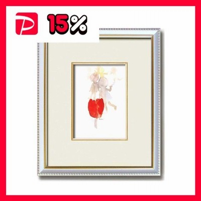 ちひろ額装 壁掛け額 白いフレーム いわさきちひろ 絵画額 チューリップと子どもたち