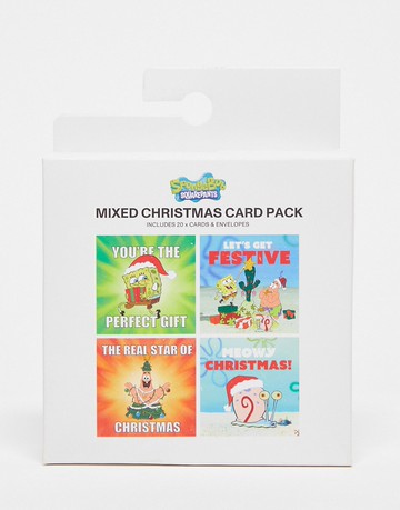 Typo X Spongebob Squarepants 20 pack of Christmas cards-Multi