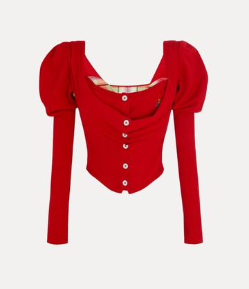 Vivienne Westwood Bea Corset Cardigan Wool Red 46 Women