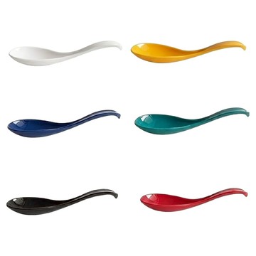 JIAROGA 嘉洛展 波紋功夫勺  白色 + 紅色 + 青色 + 藍色 + 黑色 + 黃色  1組