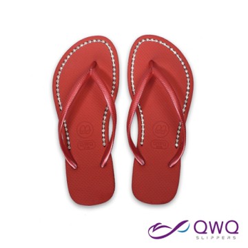 水鑽人字夾腳拖鞋-衝浪防滑-質感鑽鍊-璀璨面鑽系列-玫瑰紅