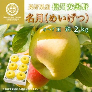 [予約 10月10日-11月30日の納品]  名月 約2kg 5-7玉 大玉 長野県産 安曇野産 化粧箱 幻の 蜜入り 林檎用 りんご　 冬ギフト お歳暮 御歳