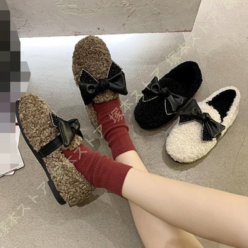 レディース ファーモカシン スリッパ ボア 防寒 暖かい コーデ 人気 ブランド 無地 シンプル リボン ファー モカシン シューズ 靴 冬 ルームシューズ 通販 Lineポイント最大0 5 Get Lineショッピング