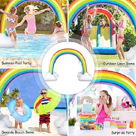 Costzon Inflatable Rainbow Sprinkler, Giant Arch Water Sprinkler with Environmental Friendly PVC Material, Over Feet Long, Outside Yard Summer Toy f