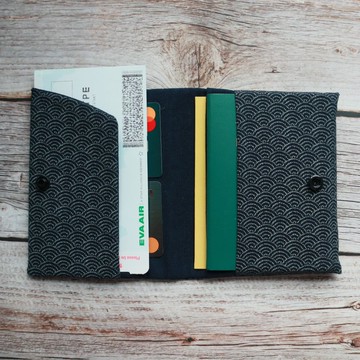 【浪花】手作拉鍊護照套 護照夾 護照套 護照包