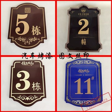 不銹鋼烤漆樓棟樓幢號鋁板小區單元樓層號亞克力門牌鍍鋅板號碼牌